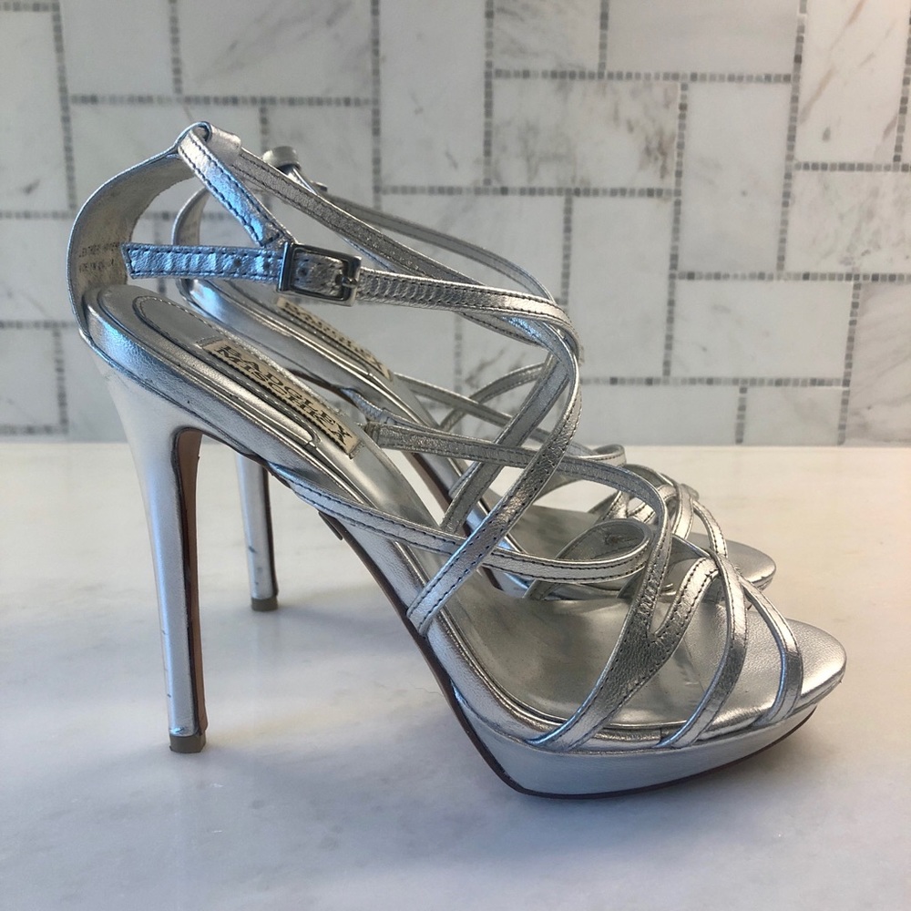 Badgley Mischka Silver 5 inch heel